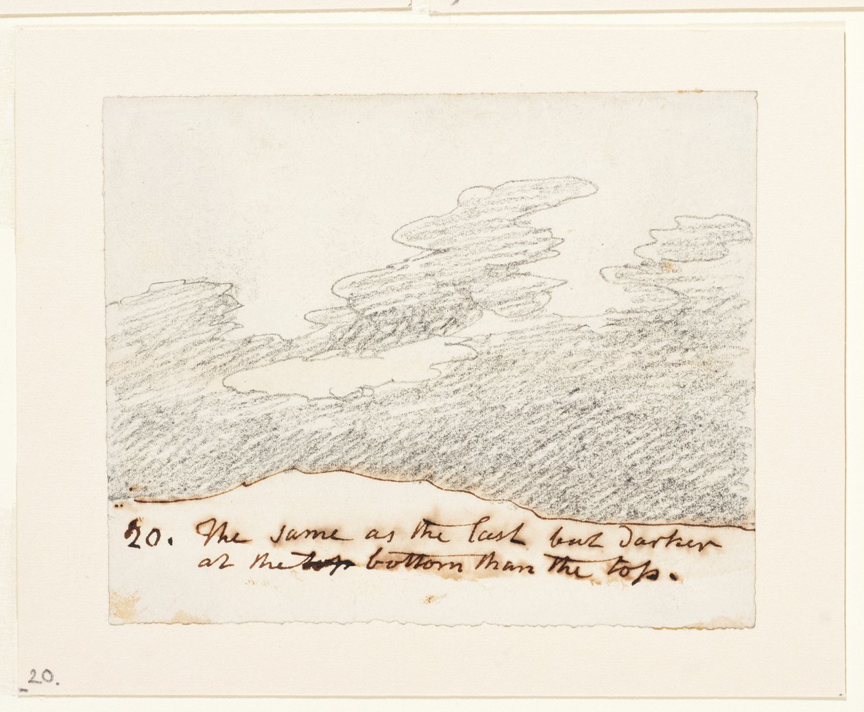 Skystudie (etter Alexander Cozens#39; #39;Graveringer av himmelen#39;), ca. 1822–23 (grafitt på papir) av John Constable