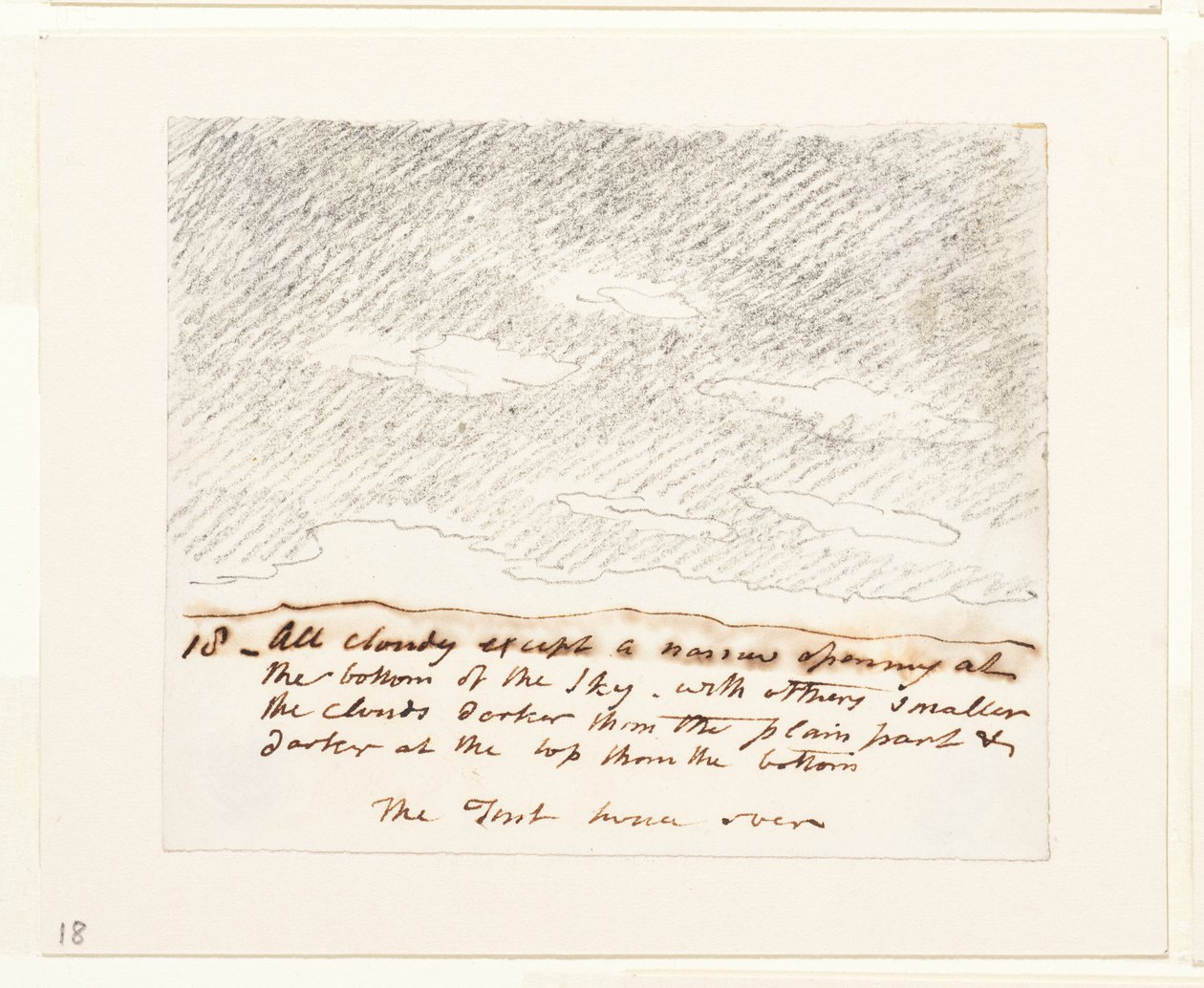 Skystudie (etter Alexander Cozens#39; #39;Graveringer av himmelen#39;), ca. 1822–23 (grafitt på papir) av John Constable