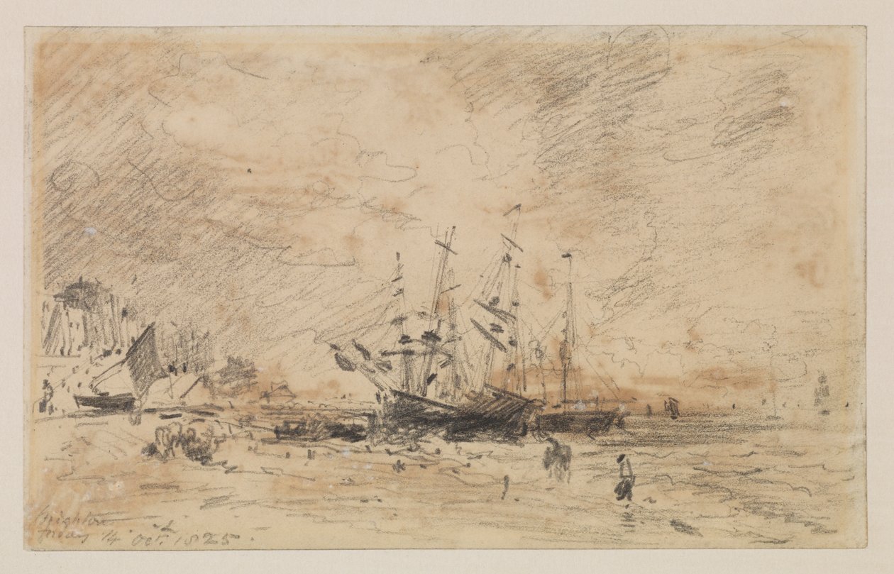 Colliers på stranden i Brighton, 14. oktober 1825 av John Constable