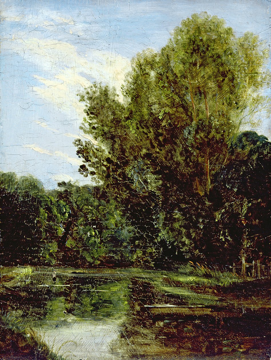 Hjørne av Hampstead Ponds (olje om bord) av John Constable