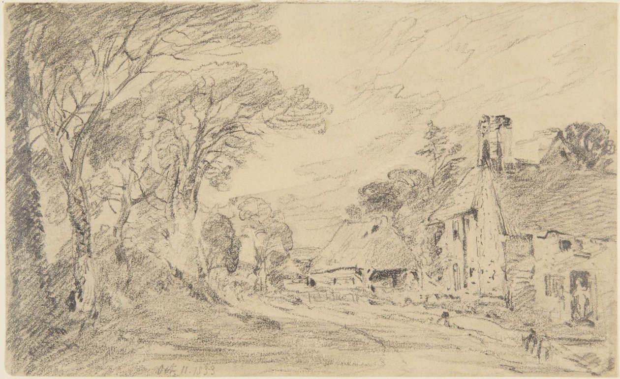 Hytte og trær av John Constable