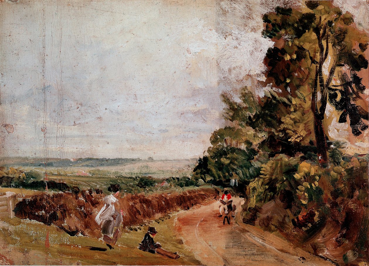 Landevei mellom East Bergholt og Flatford Maleri av John Constable (1776-1837) 1811 ca. Sol. 24,2x33 cm London, Victoria and Albert Museum av John Constable