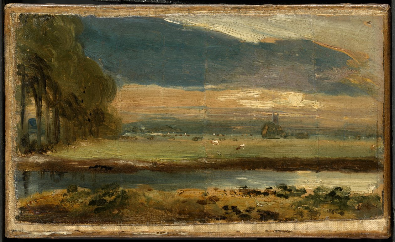 Dedham kirke sett fra Flatford av John Constable