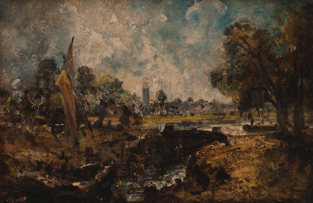 Dedham Lock, 1819 til 1820. av John Constable