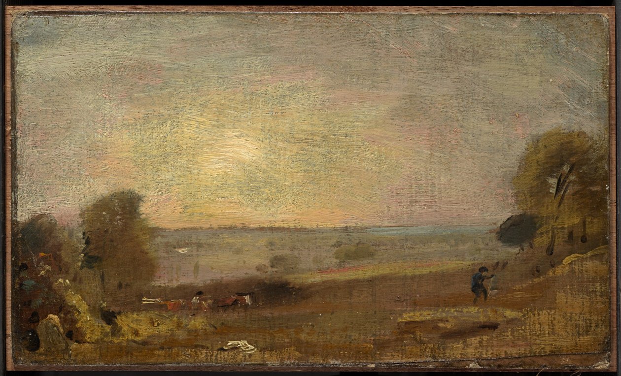 Dedham Vale fra veien til East Bergholt, solnedgang av John Constable