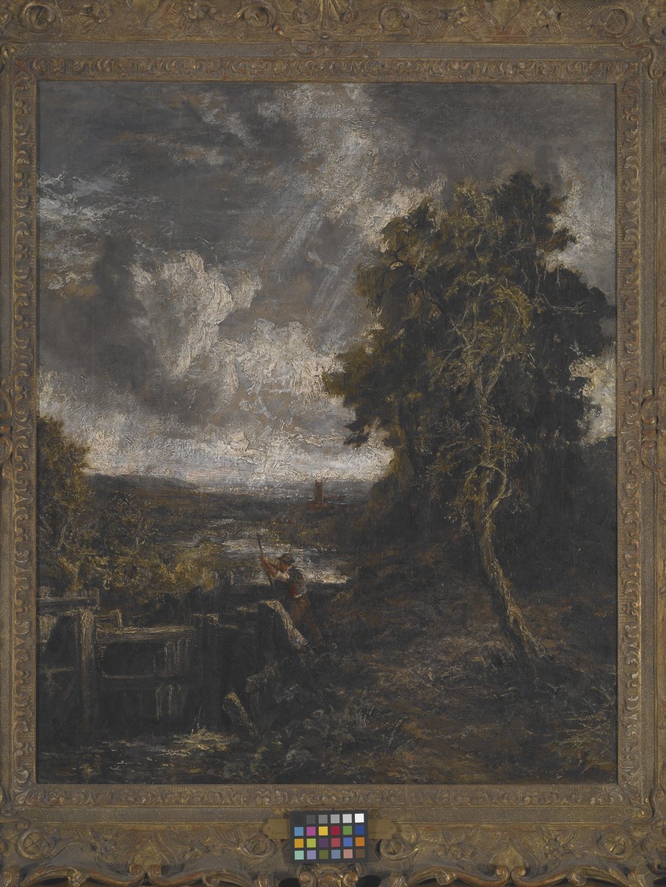 East Bergholt - Lock On Stour (olje på lerret) av John Constable
