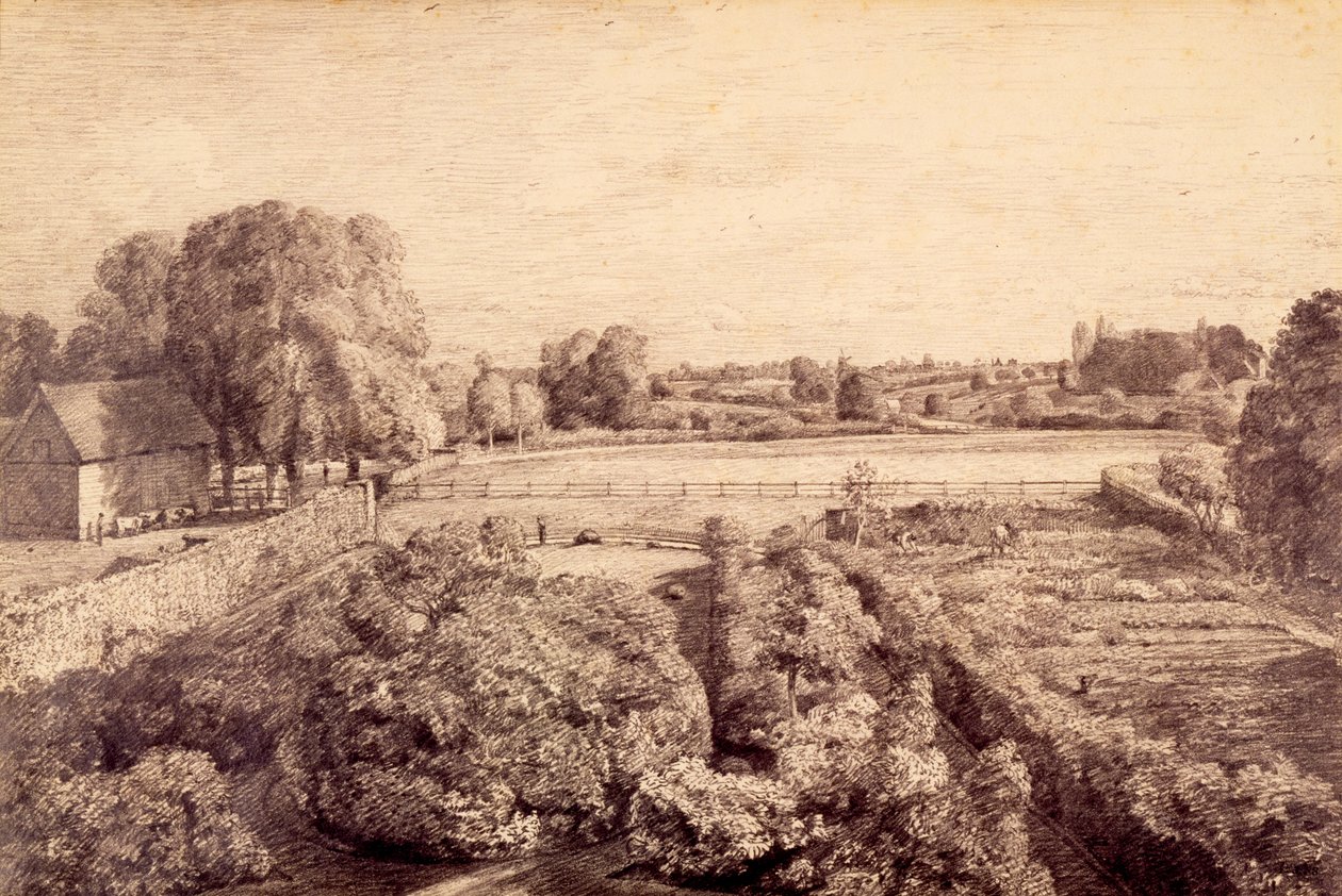 Østre Bergholt - Utsikt over kjøkkenhagen til Golding konstabels hus av John Constable