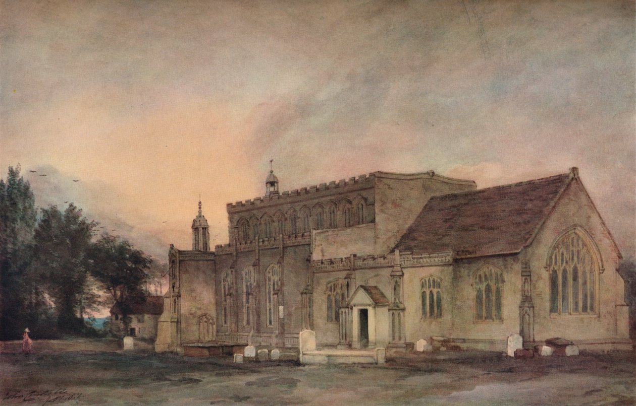Østre Bergholt kirke fra Sør-Øst, 1811 av John Constable