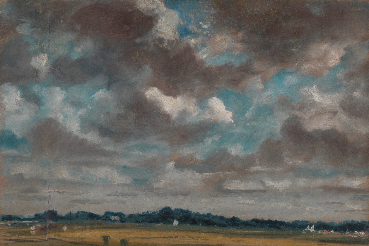 Omfattende landskap med grå skyer av John Constable
