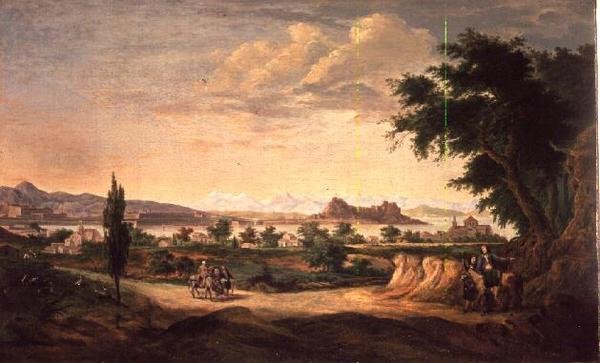 Figurer med et esel, Korfu i det fjerne av John Constable
