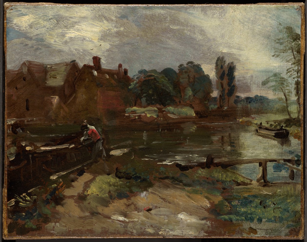 Flatford Mill sett fra slusen av John Constable