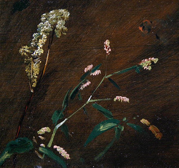Blomsterstudier: Persicaria og Meadowsweet (olje på lerret lagt på panel) av John Constable