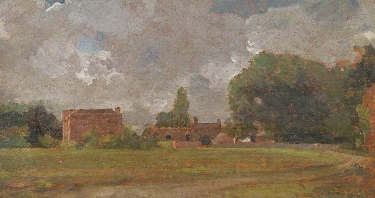 Golding konstabels hus, Østre Bergholt: Kunstnerens fødested (Landskap med landsby og trær) av John Constable