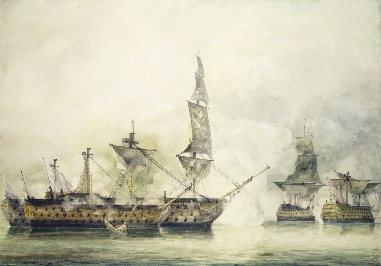 H.M.S. Seier i slaget ved Trafalgar, 1805, av John Constable