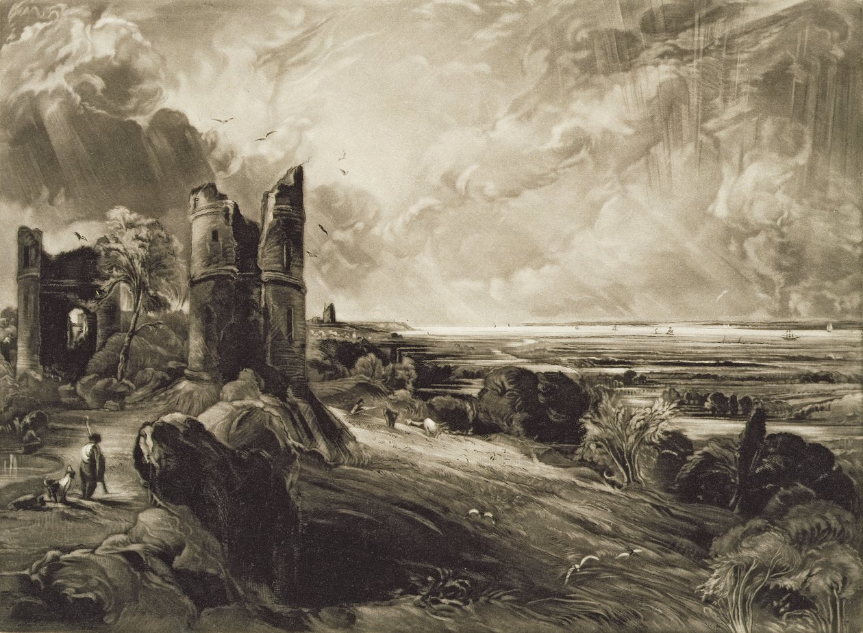 Hadleigh Castle, gravert av David Lucas (1802-81) ca. 1832 (mezzotint med etsning) av John Constable