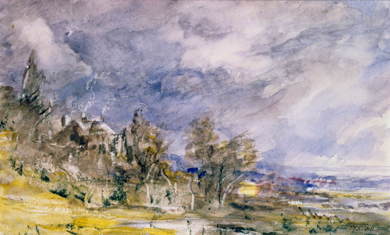 Hampstead Heath fra nær Well Walk, 1834 av John Constable