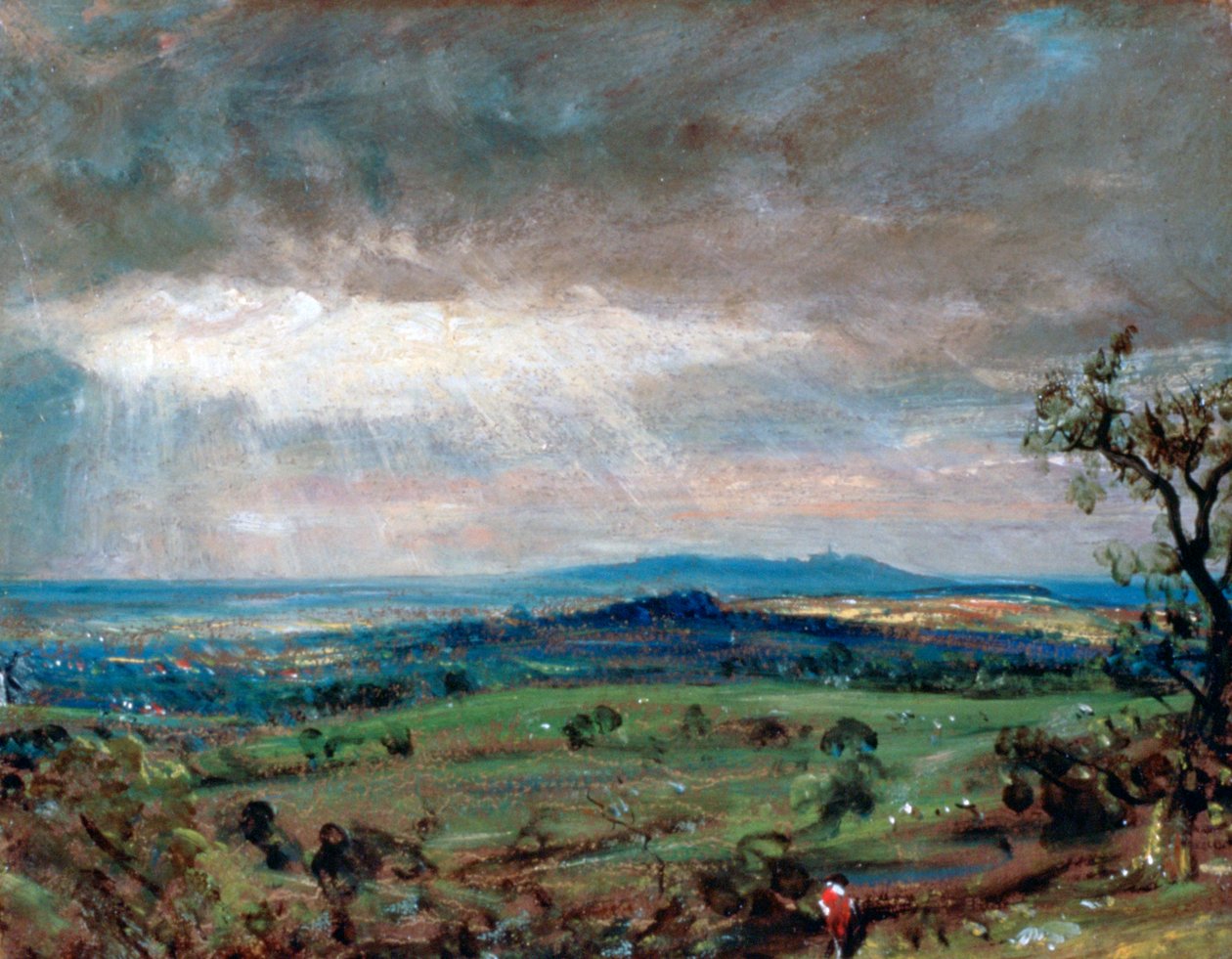 Hampstead Heath med Harrow in the Distance, c1821 av John Constable