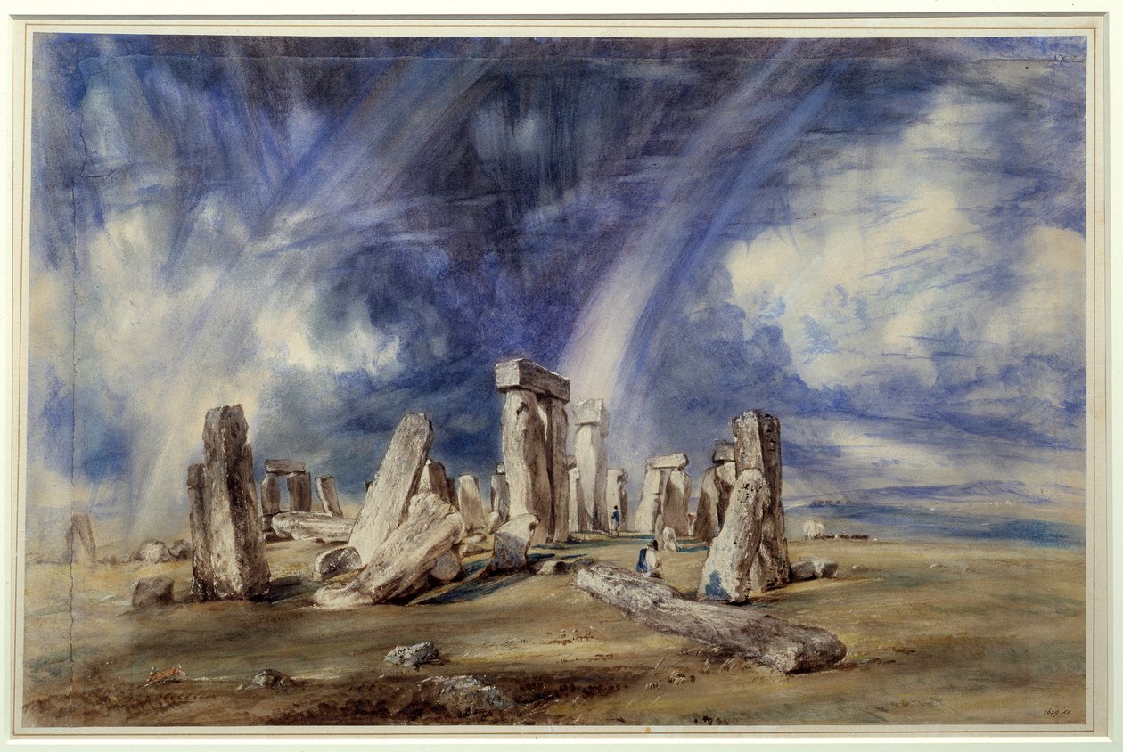 Forhistorisk sted Stonehenge (England). Maleri av John Constable (1776-1837) av John Constable