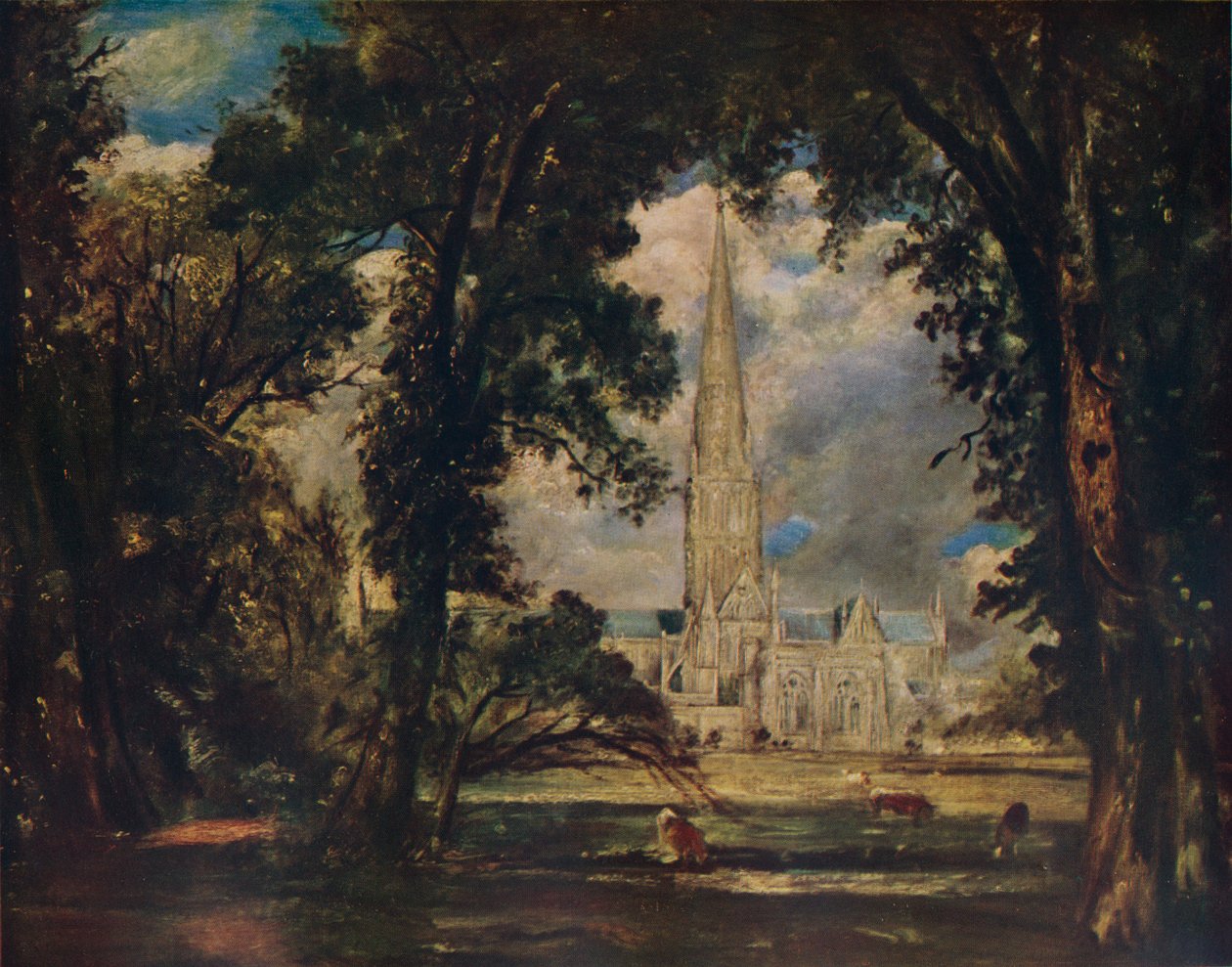 Salisbury katedral, c1823 av John Constable