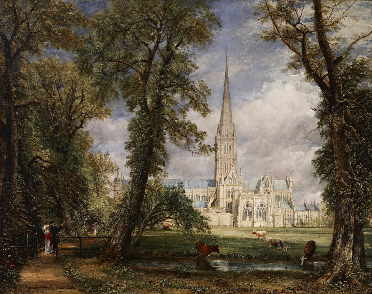 Salisbury-katedralen fra biskopens hage av John Constable