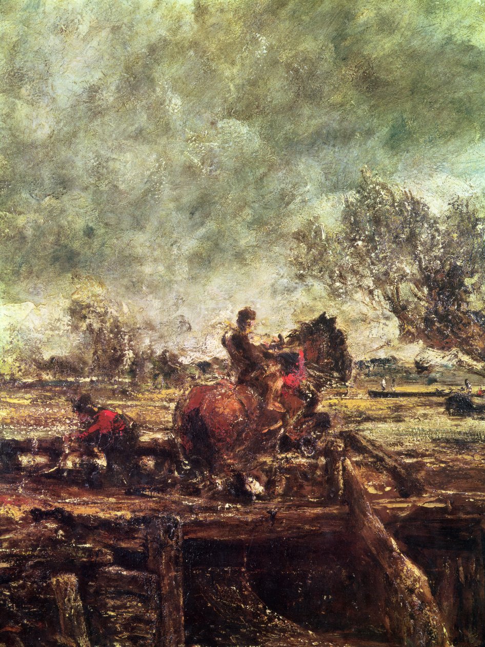 Studie for The Leaping Horse (detalj) av John Constable