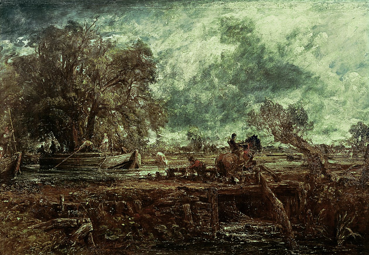 Studie for The Leaping Horse, ca. 1825 av John Constable