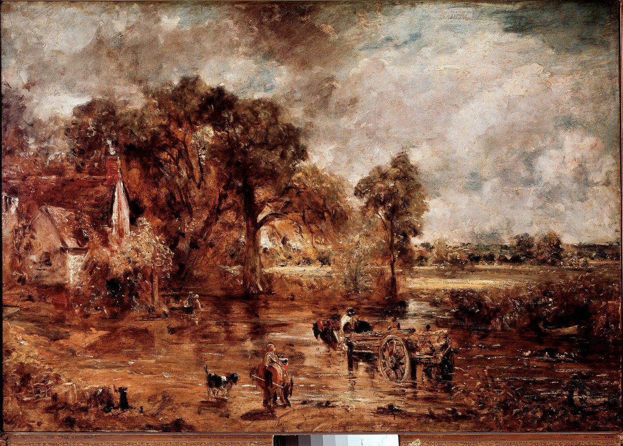 Studie for "" The hay wain"". Maleri av John Constable (1776-1837) 1820-1821 Søn. 137x188 cm London, Victoria and Albert Museum av John Constable