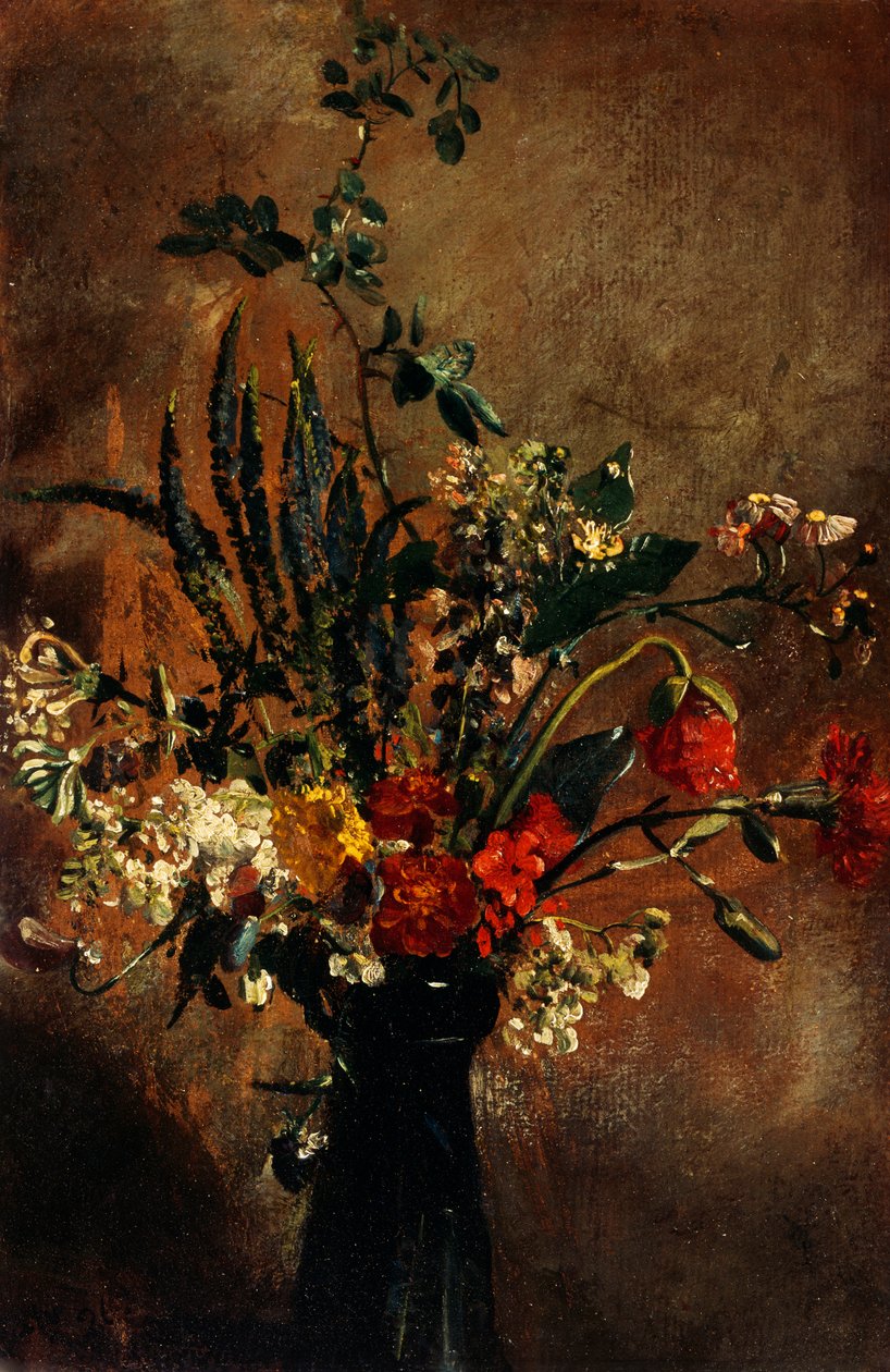Studie av blomster i et hyasintglass av John Constable