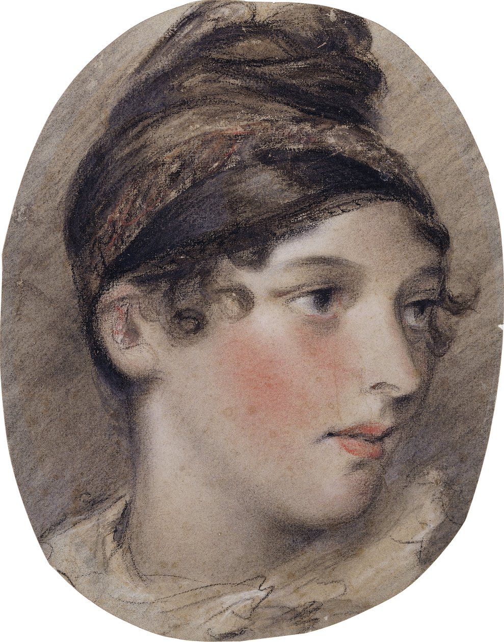 Studie av hodet til en dame i profil, 1808 av John Constable