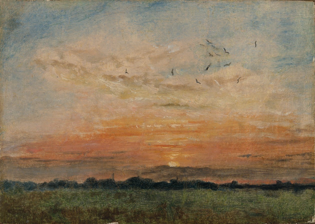 Solnedgang (olje på lerret) av John Constable