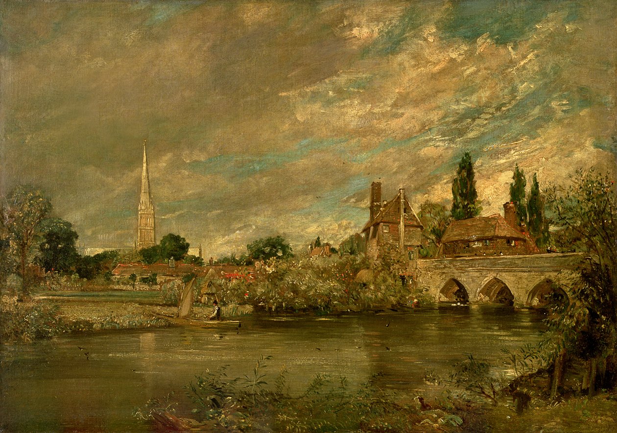 The Bridge of Harnham og Salisbury Cathedral, ca. 1820 av John Constable