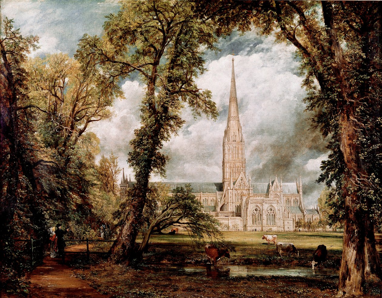 Katedralen i Salisbury sett fra Gardens of the Eveche Painting av John Constable (1776-1837) 1823 Søn. 87,6x111,8 cm London, Victoria and Albert museum av John Constable