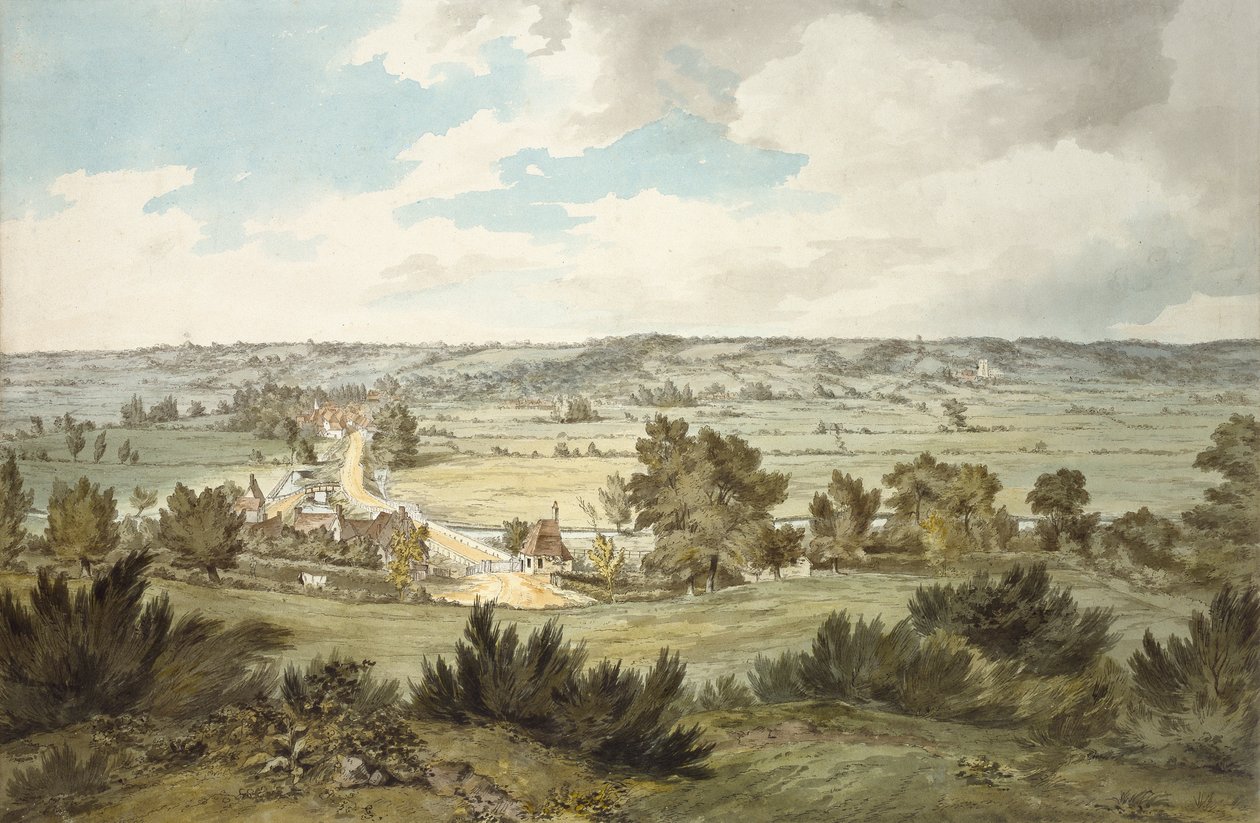 Valley of the Stour med Stratford St Mary sett fra nær Dedham, c1800 av John Constable