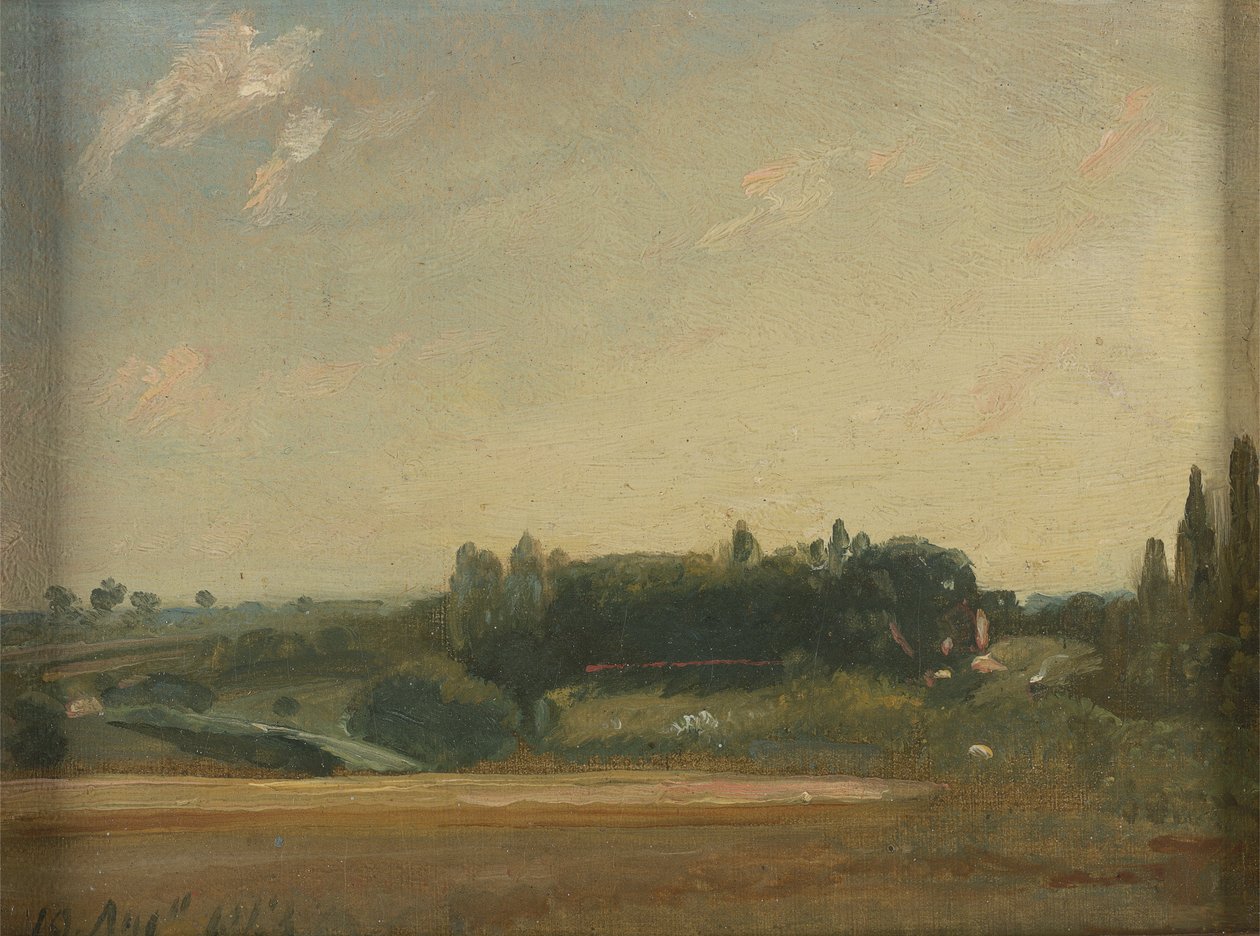 Utsikt mot prestegården, Østre Bergholt av John Constable
