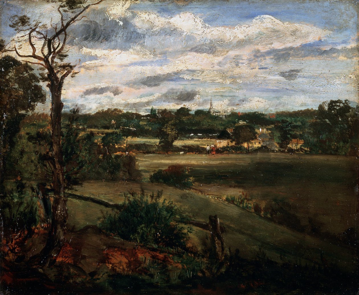 Utsikt over Highgate fra Hampstead Heath, tidlig på 1800-tallet av John Constable