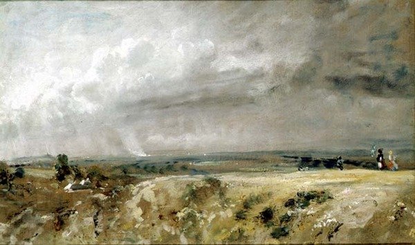 Utsikt på Hampstead Heath (olje på lerret) av John Constable