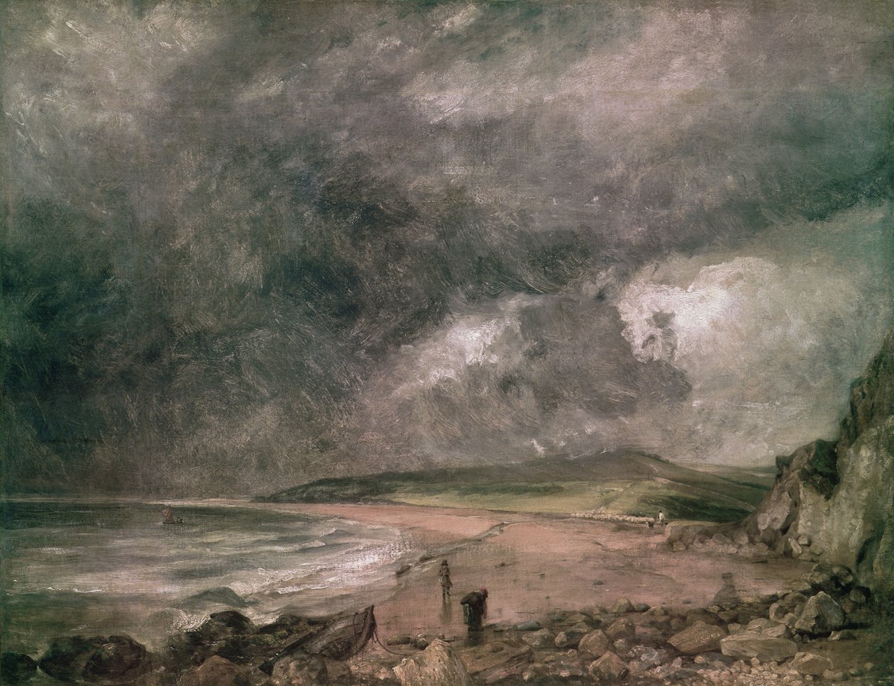 Weymouth Bay med storm som nærmer seg av John Constable