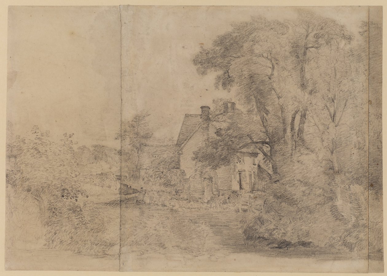 Willy Lotts hus, Østre Bergholt, ca. 1820 (svart kritt på papir) av John Constable