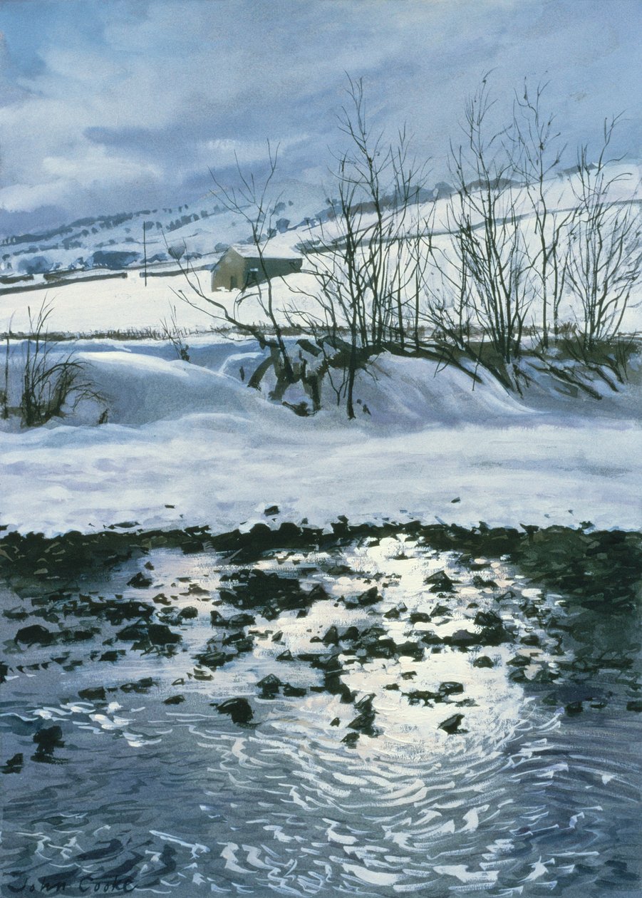 Barn Below Combescar, 1996 (gouache) av John Cooke