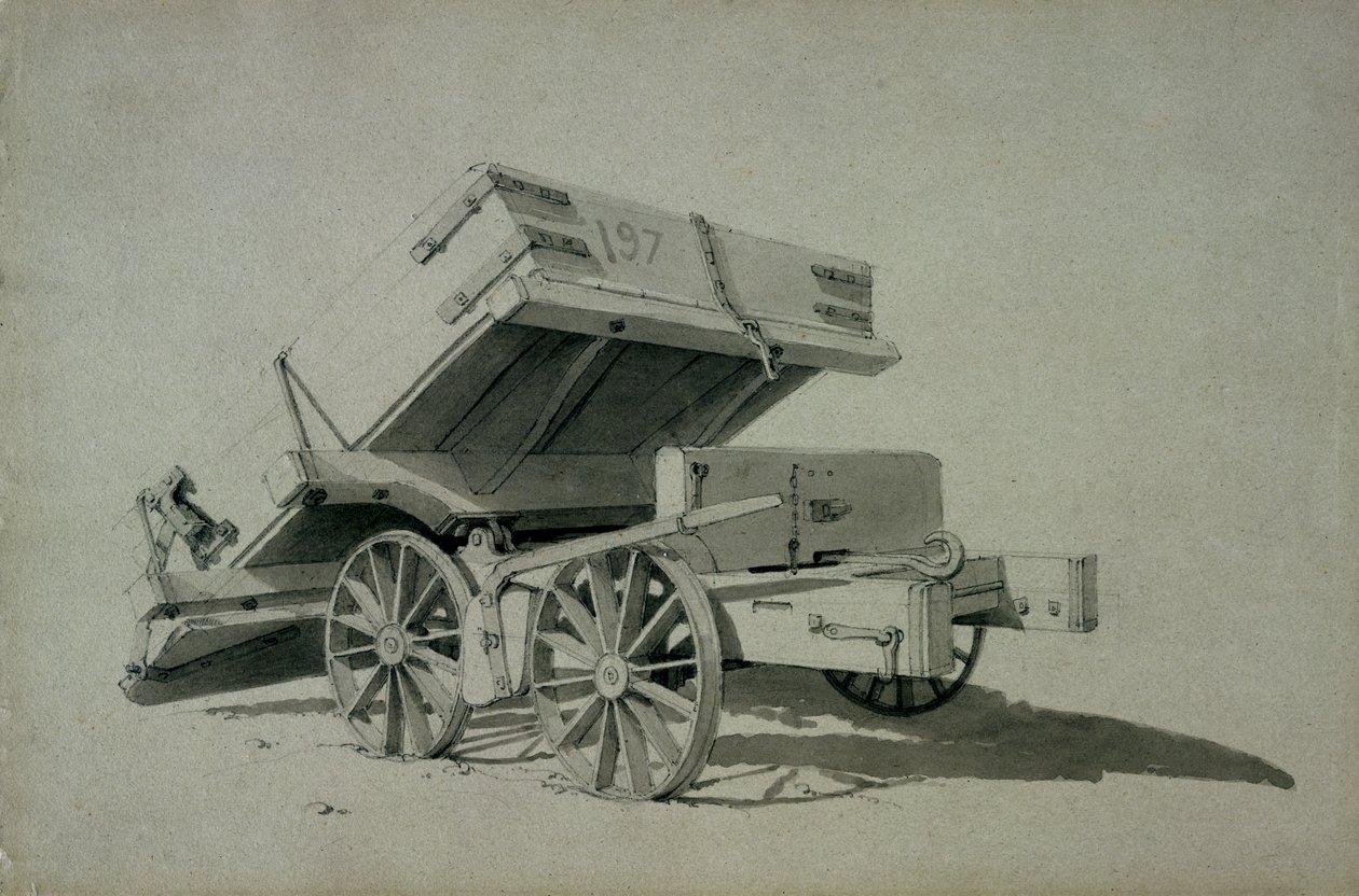 Contractors Tipping Wagon, No.3, 1830s (penn og blekk og vask på papir) av John Cooke Bourne