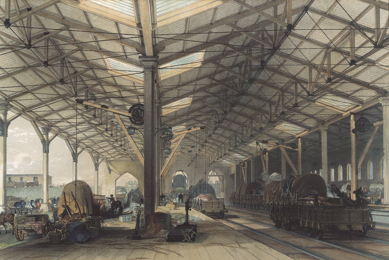 Goods Shed, Bristol, Great Western Railway, 1846 av John Cooke Bourne