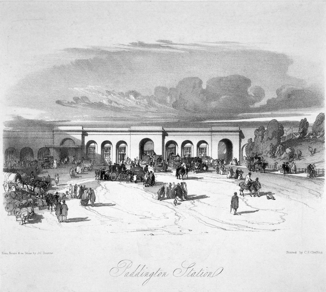 Paddington Station, London, 1846 av John Cooke Bourne