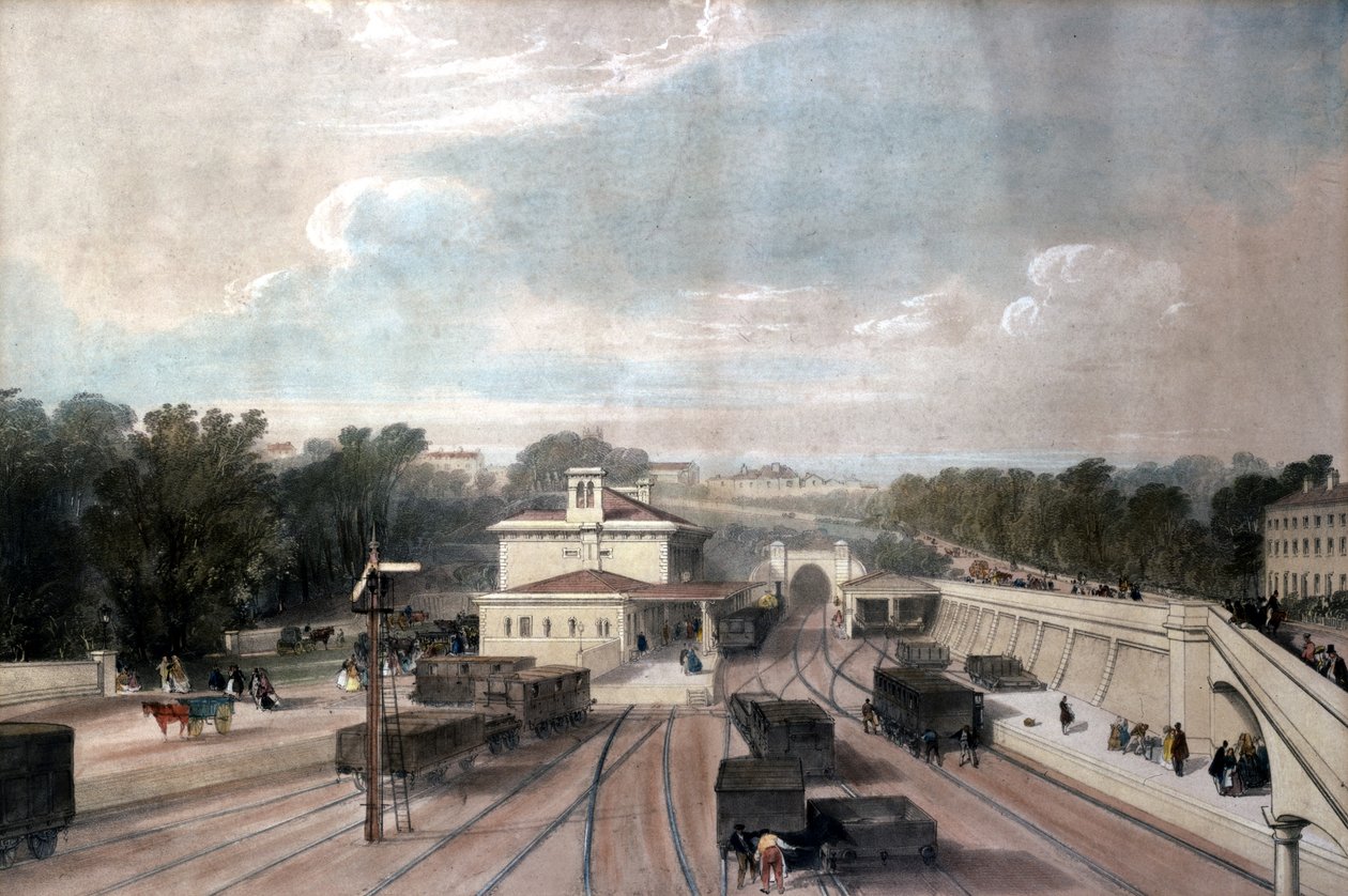 Tunbridge Wells Railway Station, Kent, ca. 1840-tallet av John Cooke Bourne