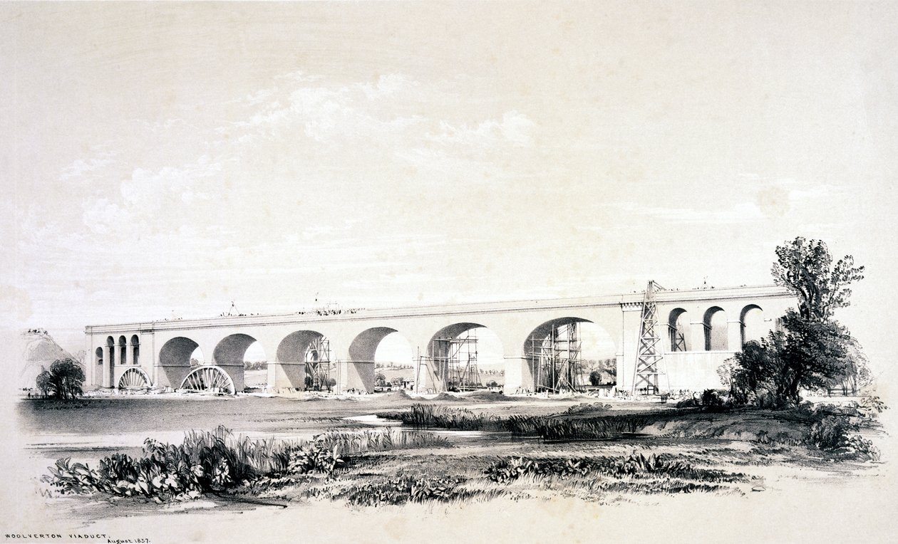 Wolverton Viaduct, august 1837 av John Cooke Bourne