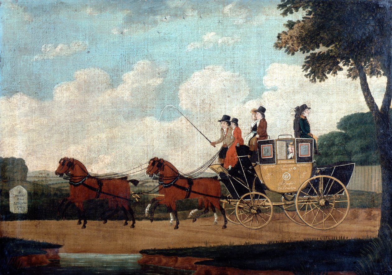 The Royal Mail Coach, Chelmsford til London, 1799. av John Cordrey