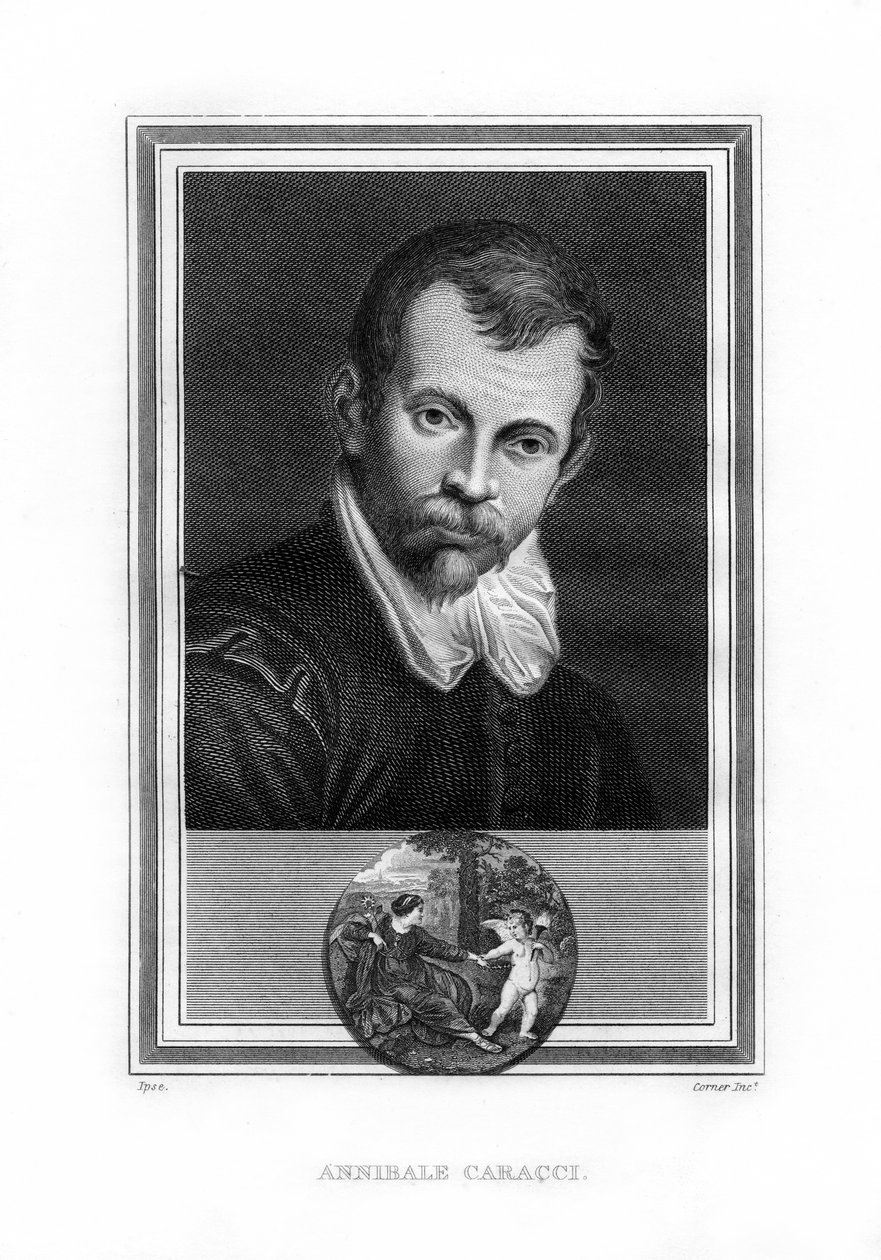 Annibale Carracci , italiensk barokkmaler, 1825. av John Corner