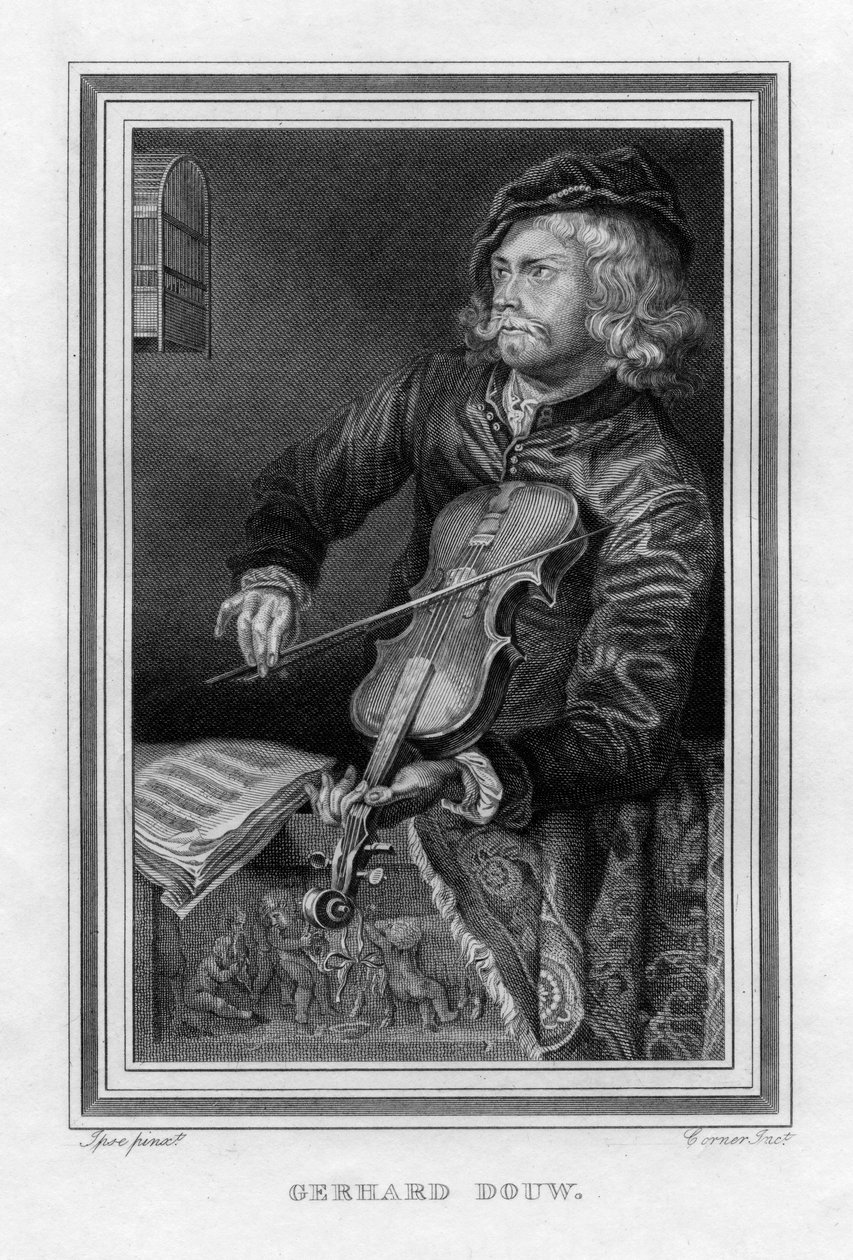 Gerrit Dou 1613-1675, nederlandsk maler, 1816. av John Corner