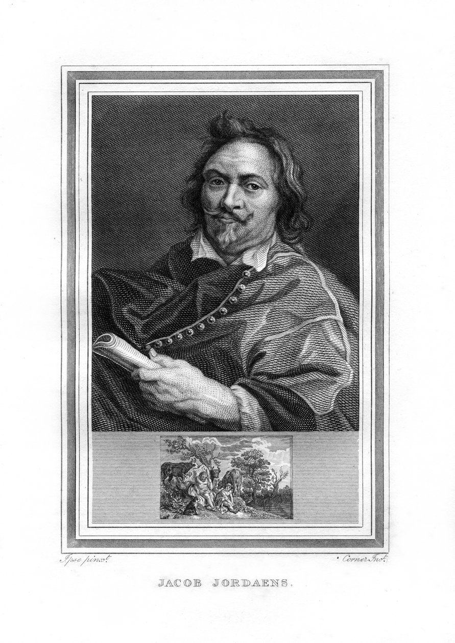 Jacob Jordaens, flamsk barokkmaler, 1825. av John Corner