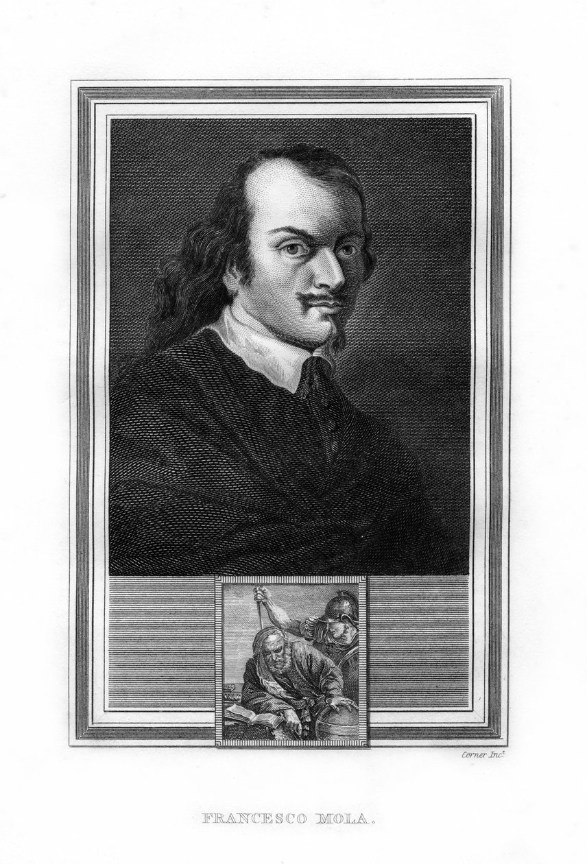 Pier Francesco Mola , italiensk barokkmaler, 1825. av John Corner