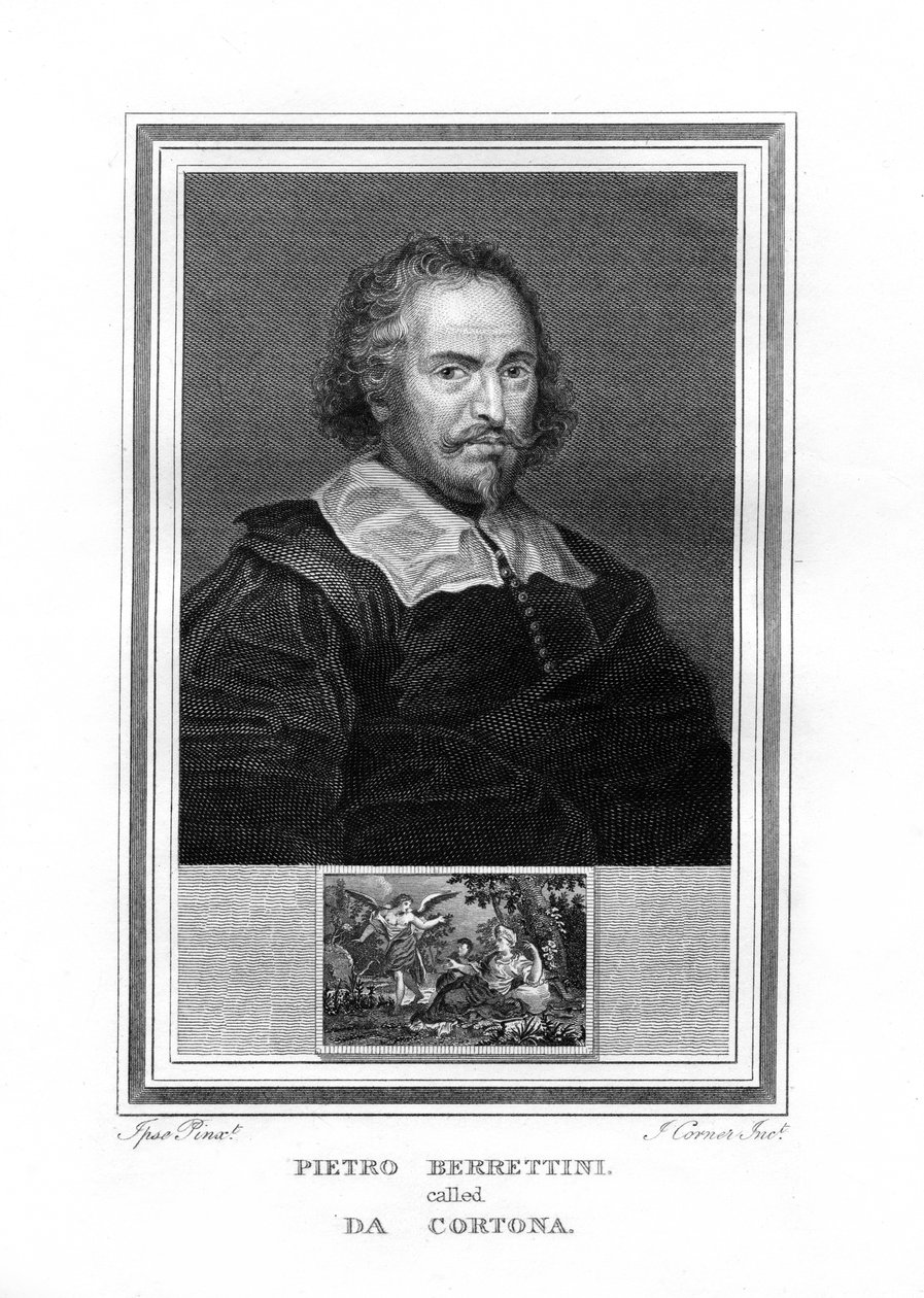 Pietro da Cortona , italiensk barokkmaler, 1825. av John Corner